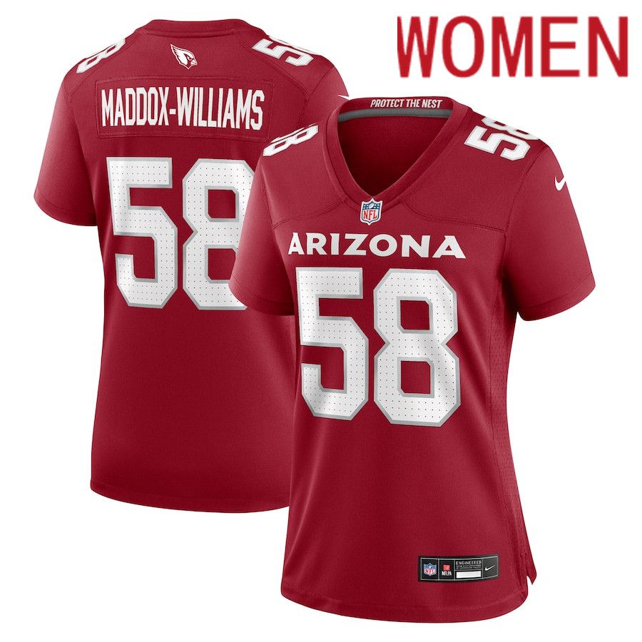 Women Arizona Cardinals 58 Tyreek Maddox-Williams Nike Cardinal Game NFL Jersey